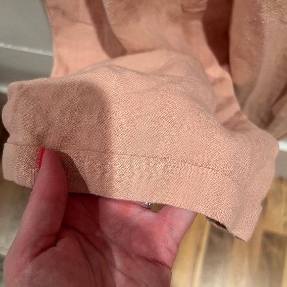 Mable NWT Women's Pink Linen blend pants, size small. Cinched waist, cuffed - Picture 6 of 6